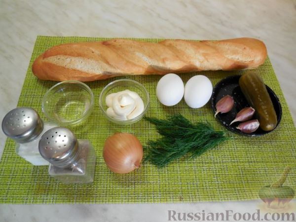 Закусочные бутерброды с  яйцами и солёными огурцами
