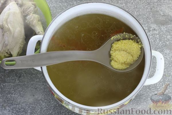 Куриный суп с кукурузной крупой и сливками